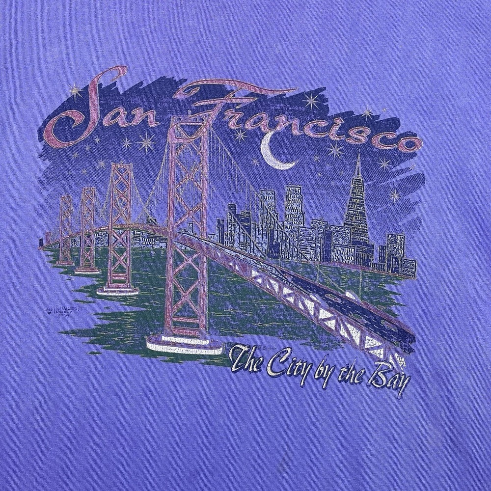 San Francisco 90's Purple T Shirt Sz 2XL City By The Bay